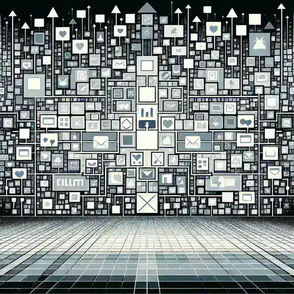 "Visualization of platform algorithms amplifying false information online, illustrating the impact of social media on misinformation spread."